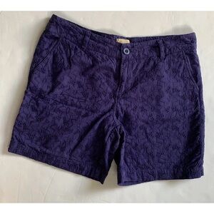 G.H. Bass & Co. Women's Sz 4 Eyelet Lace Purplish Blue Chino Cotton Shorts